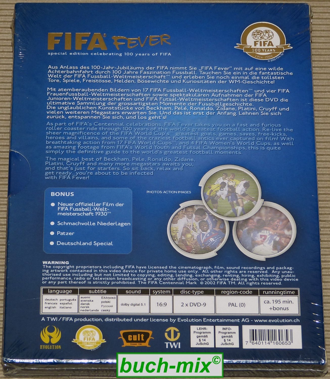 FIFA Fever - Celebrating 100 Years of FIFA - 2 DVDs“ – Film neu kaufen –  A02hUXsF11ZZD