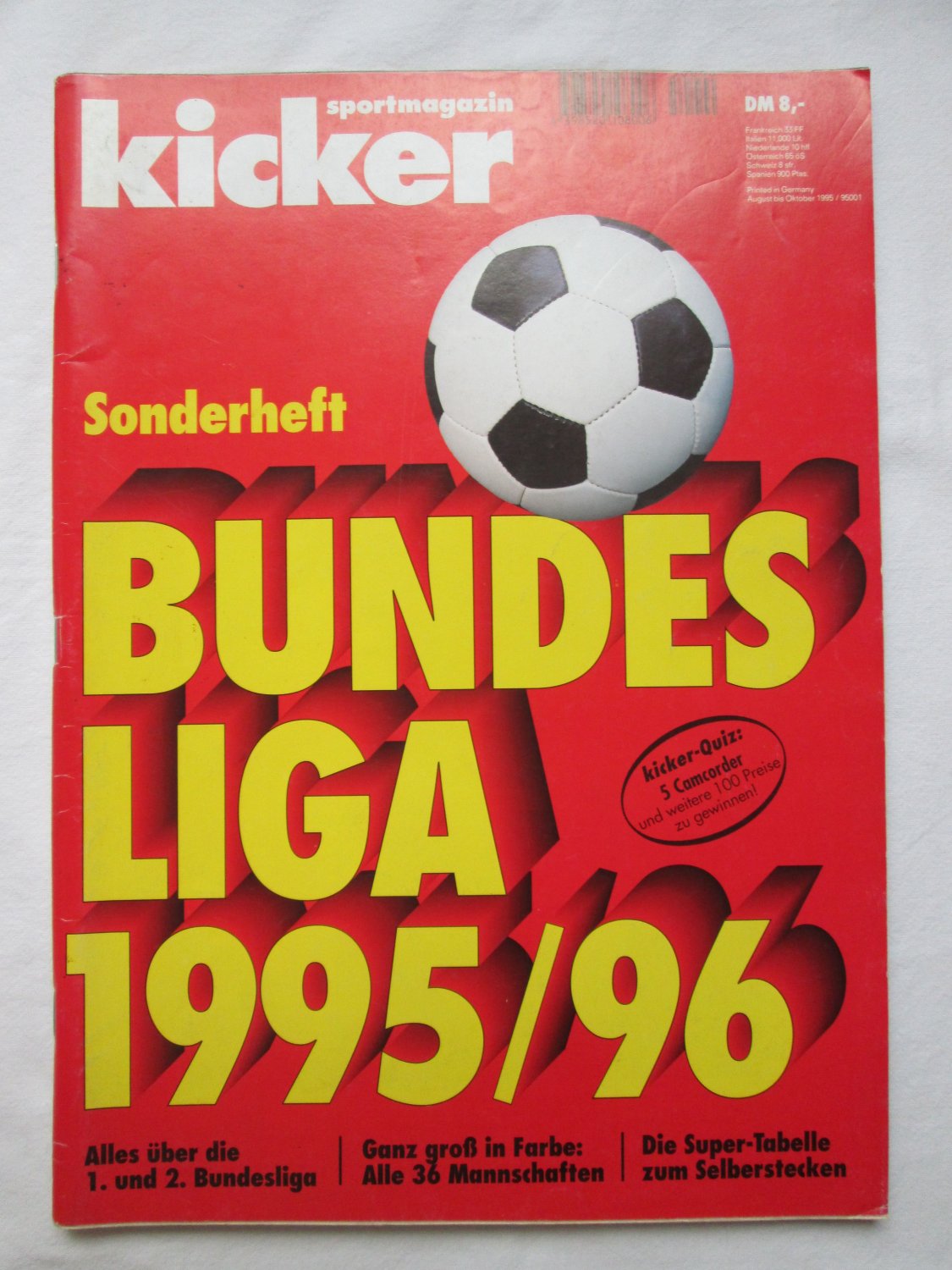 Kicker Sportmagazin Sonderheft Bundesliga 1995 96 Buch