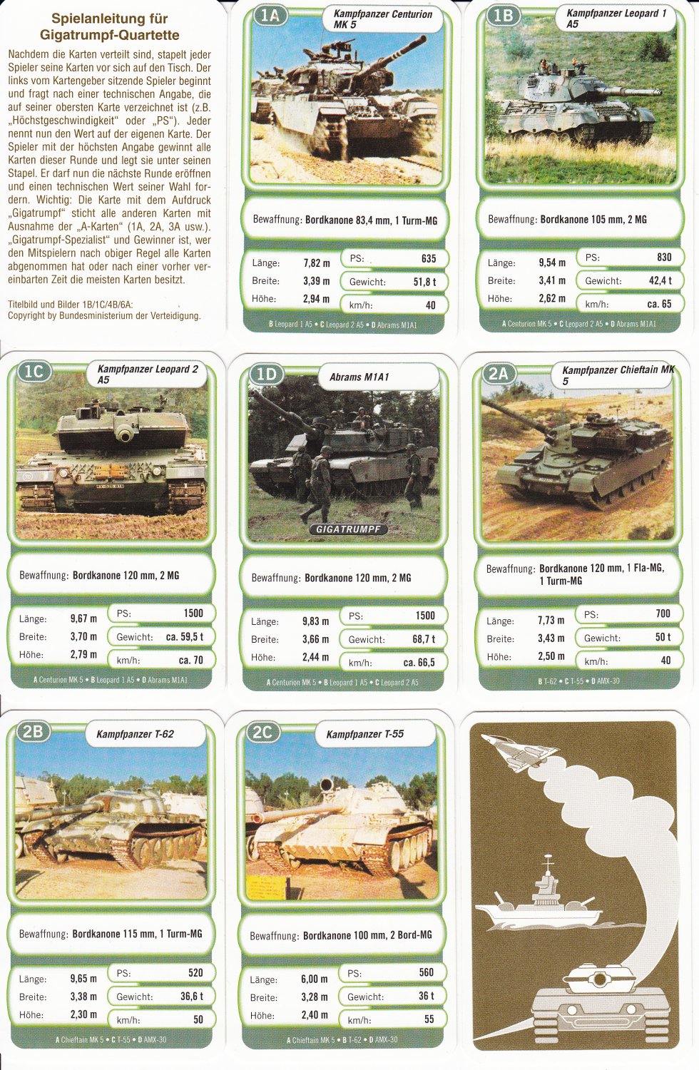 Quartett Armee Militär-Fahrzeuge Ravensburger Starke Panzer 