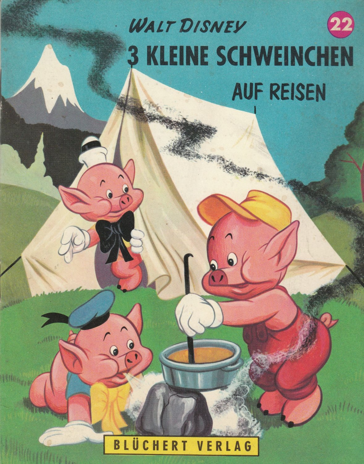 Disney Philokartie Wackelaugen Die 3 Schweinchen & Wölfchen Vintage Disneyana 