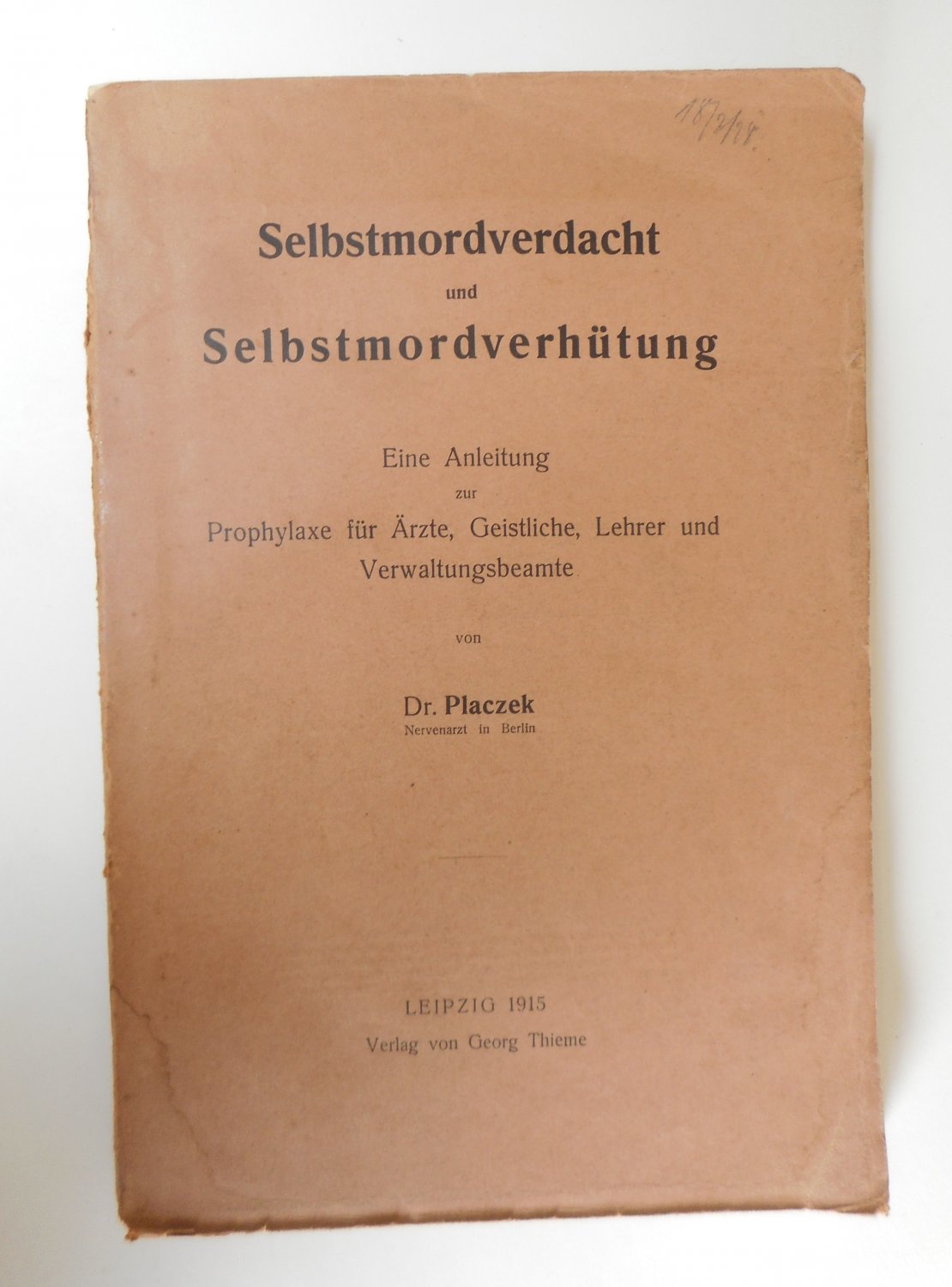 Selbstmordverdacht Und Selbstmordverhutung Eine Anleitung Zur Prophylaxe Fur Arzte Geistliche Bucher Gebraucht Antiquarisch Neu Kaufen