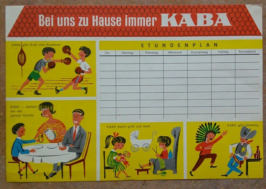 Werbung Reklame Farbiger Schulkalender Mit Kaba Und Onko