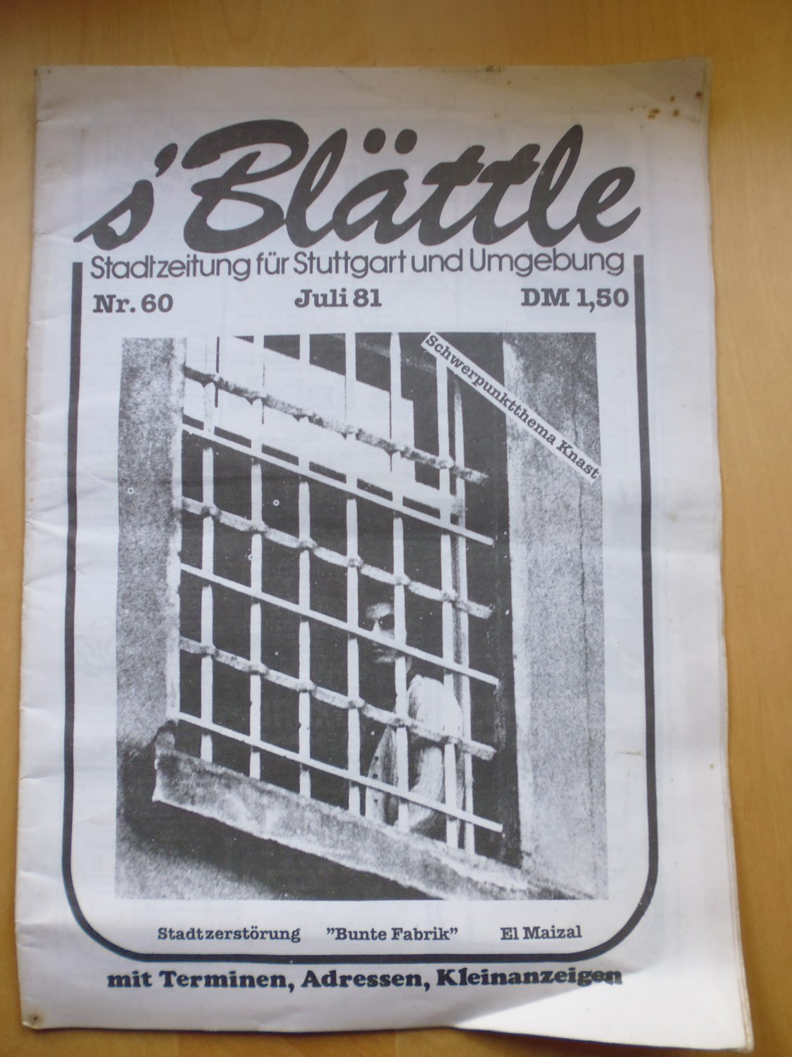 S Blattle Stadtzeitung Fur Stuttgart Und Umgebung Nr Buch Erstausgabe Kaufen A02lb2ga01zzt