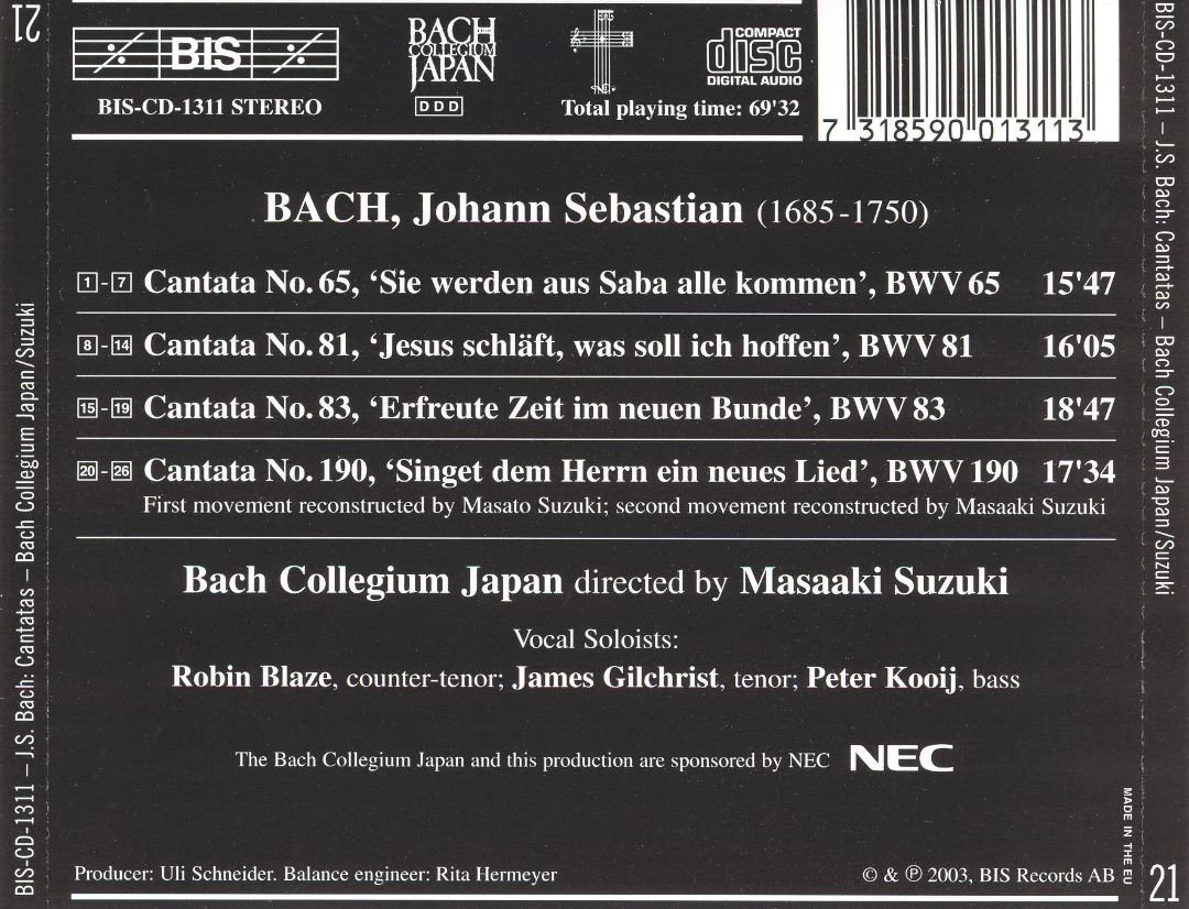 Bach: Kantaten Vol.“ Bach, Johann Sebastian  – Tonträger neu