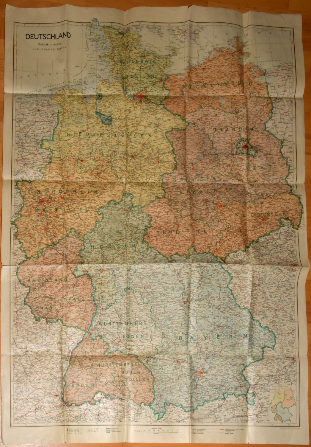 „Original] Karte von DEUTSCHLAND 1949 mit den“ – Buch antiquarisch