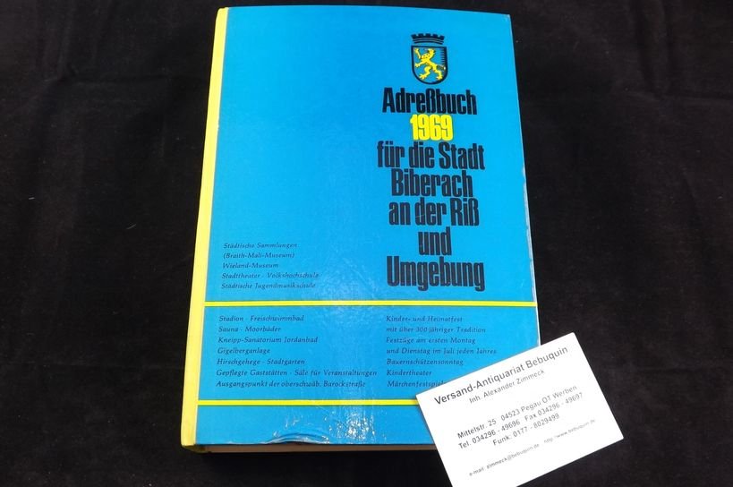 „ADRESSBUCH DER STADT BIBERACH AN DER RISS 1969." - Buch ...