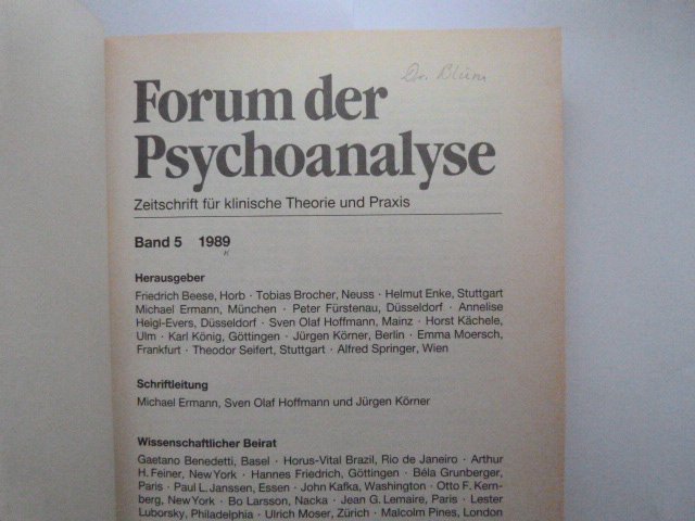 Forum Der Psychoanalyse Band 5 1989 Buch Gebraucht Kaufen A02nrpmz01zzp