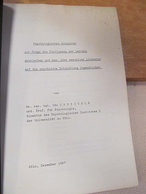 Psychologisches Gutachten Zur Frage Des Einflusses Der Undeutsch Prof Dr Buch Antiquarisch Kaufen A02nggrm01zzl