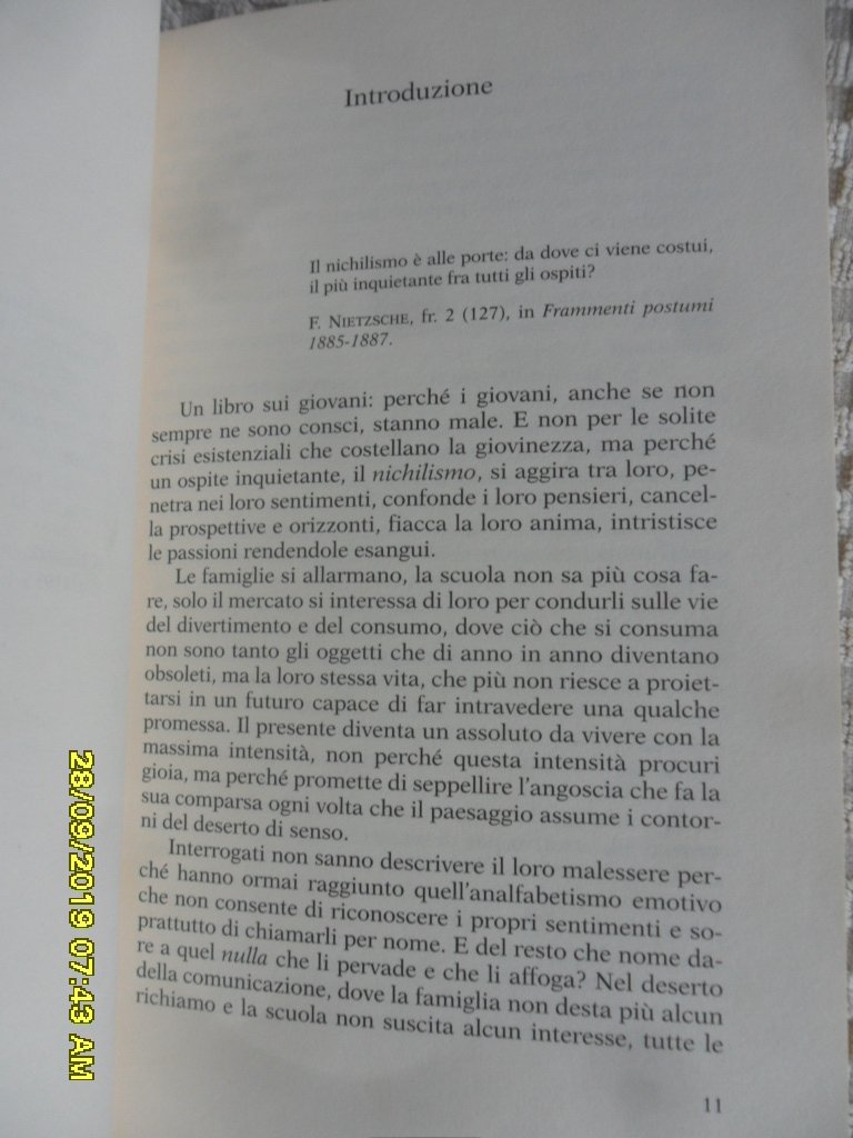  L'ospite inquietante. Il nichilismo e i giovani. -  Galimberti,Umberto. - 9788807171437