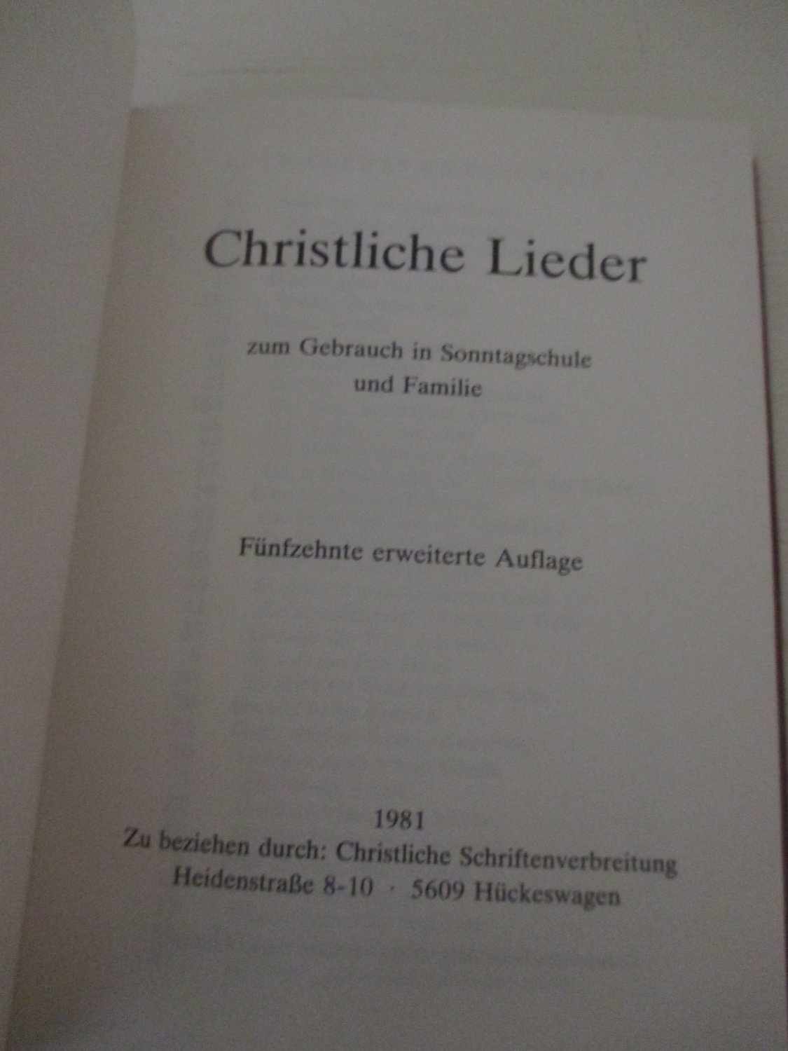 Christliche Lieder Zum Gebrauch In Sonntagschule Und Familie Buch Gebraucht Kaufen A02ocgvk01zzs