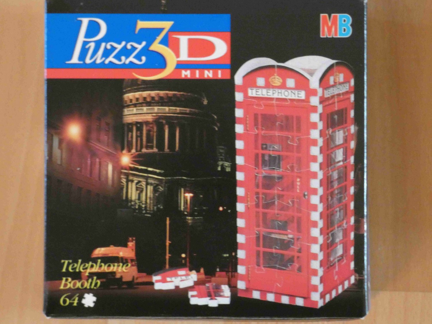 MB Puzzle 3D mini puzz3d TELEPHONE BOOTH CABINA TELEFONICA 64 pezzi pcs 