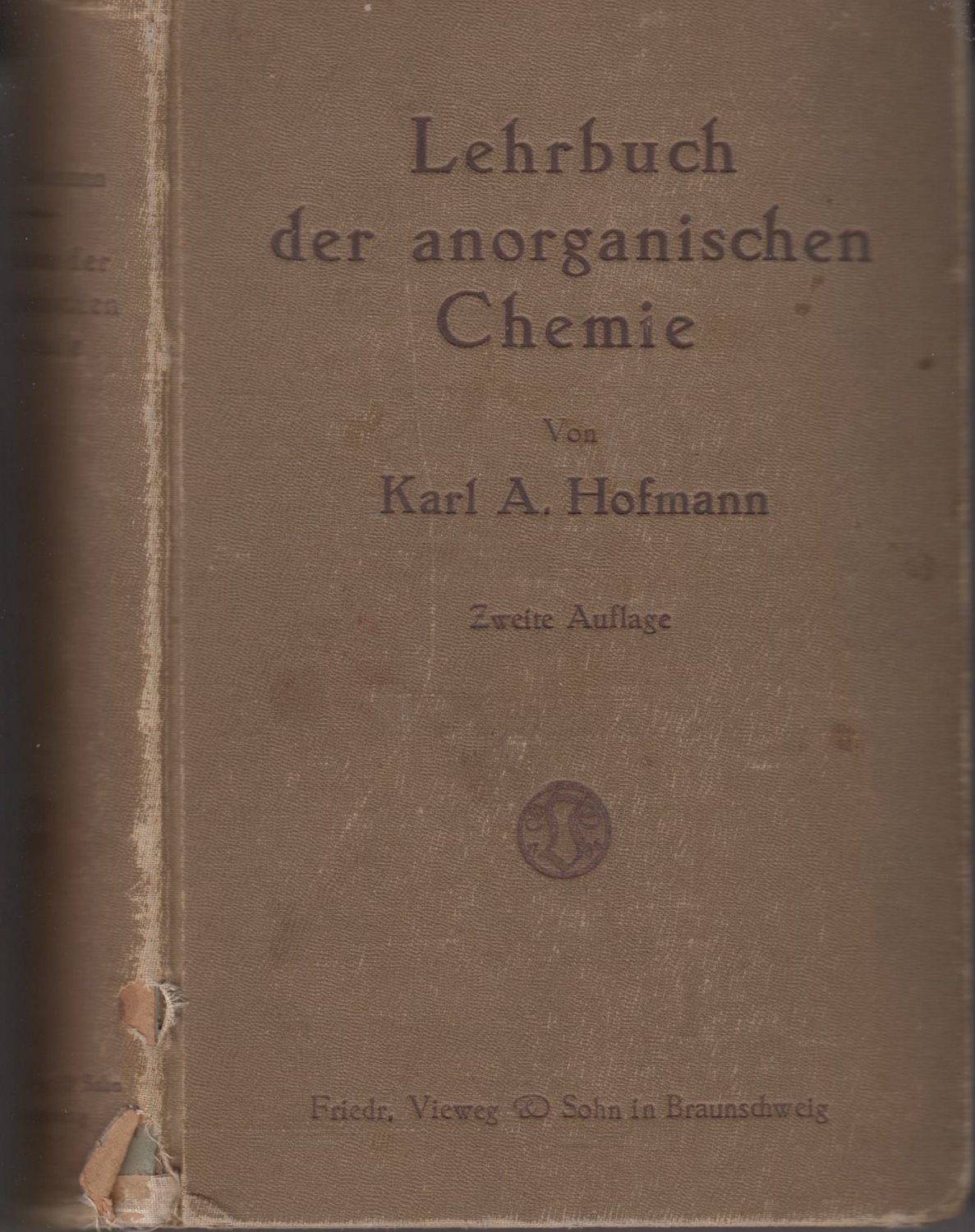 Lehrbuch Der Anorganischen Chemie Karl A Hofmann Buch Antiquarisch Kaufen A02rlm8701zzc