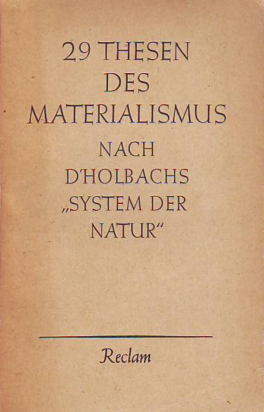 Thesen Des Materialismus Nach D Holbachs System Der Buch Erstausgabe Kaufen