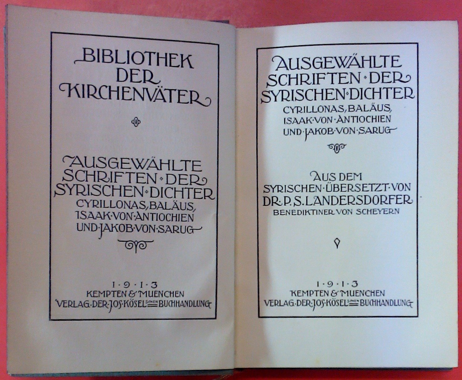 Schriften Der Syrischen Dichter Cyrillonas Balaus Isaak Von Antiochien Bucher Gebraucht Antiquarisch Neu Kaufen