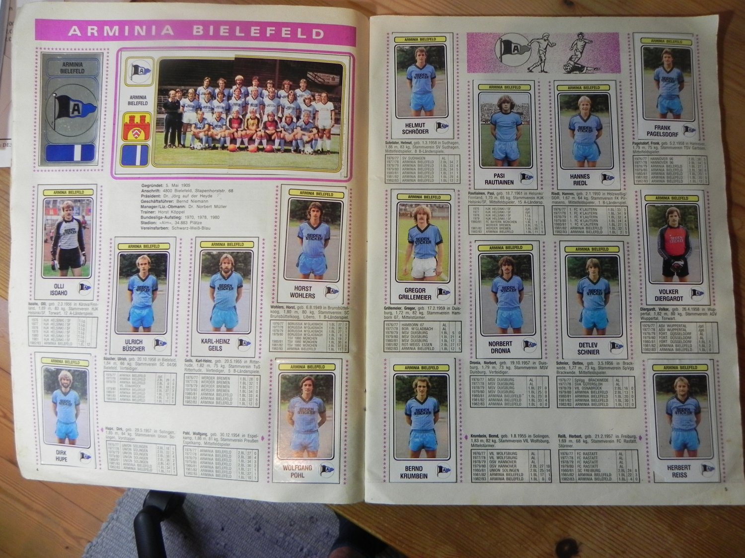 Panini Fussball 83 133 Fortuna Düsseldorf Mannschaft Team Bundesliga 1983 