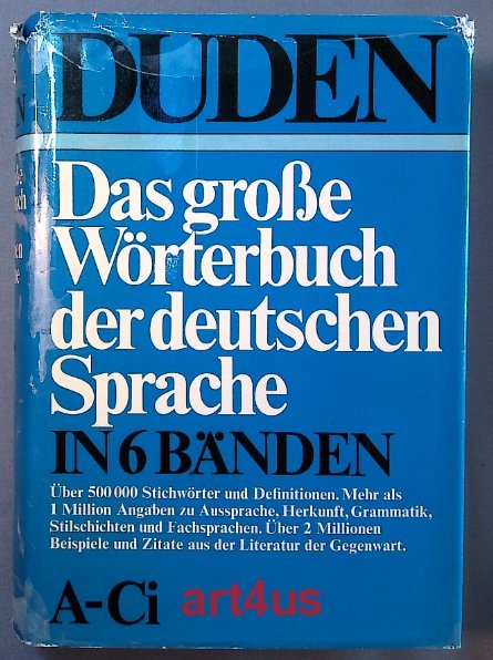 ISBN 3411013540 "Duden - Das Grosse Wörterbuch Der Deutschen Sprache In ...