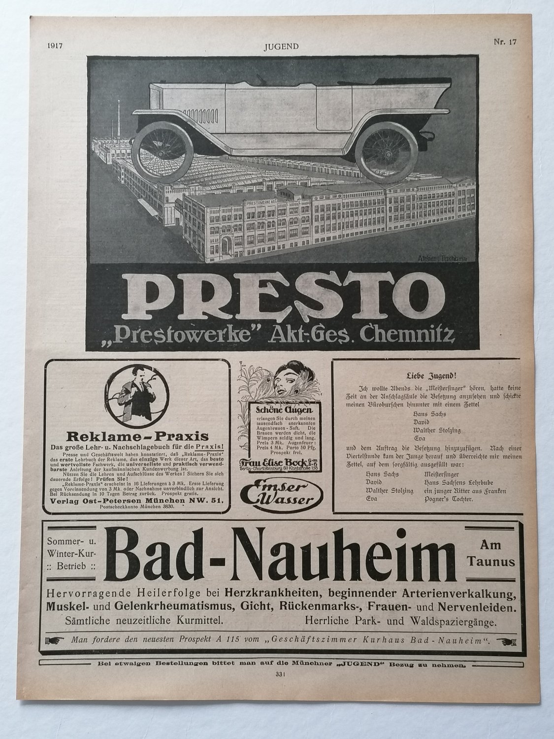 Original alte Werbeanzeige Auto Presto und weitere Buch antiquarisch kaufen A02A9t8701ZZm