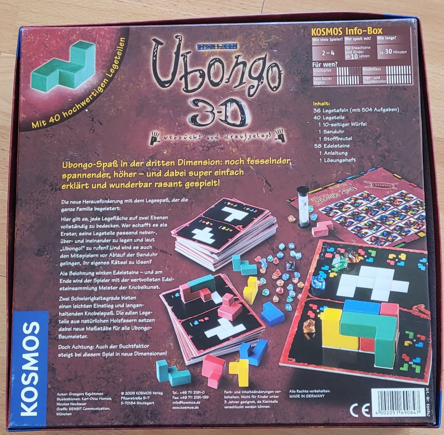 Kosmos Ubongo 3-D Family Der Action Und Knobelspaß FüR Familie 3D Brettspiel NEU 