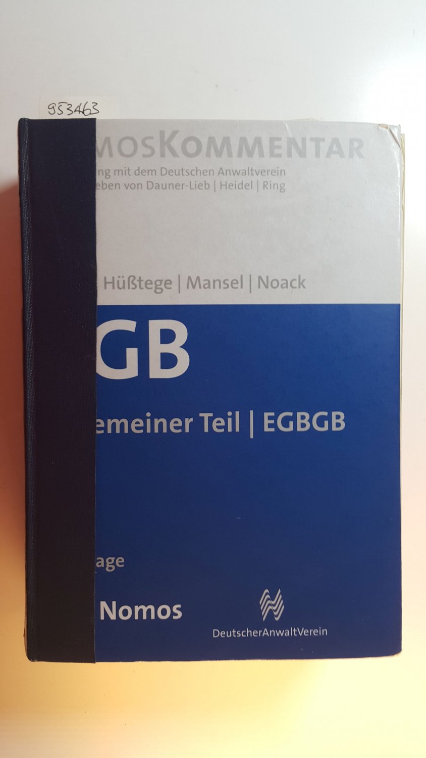 ISBN 9783832934392 "Bürgerliches Gesetzbuch: Allgemeiner Teil - EGBGB ...