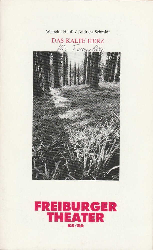 Programmheft Das Kalte Herz Freiburger Theater Ulrich Brecht Buch Gebraucht Kaufen A02mvfbc01zzu