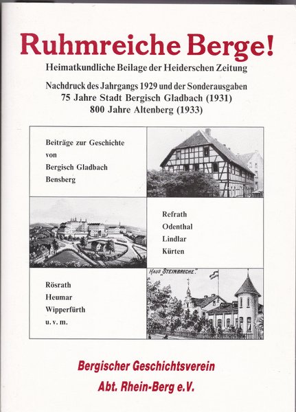 Bergischer Geschichtsverein Abt Rhein Berg E V Bucher Gebraucht