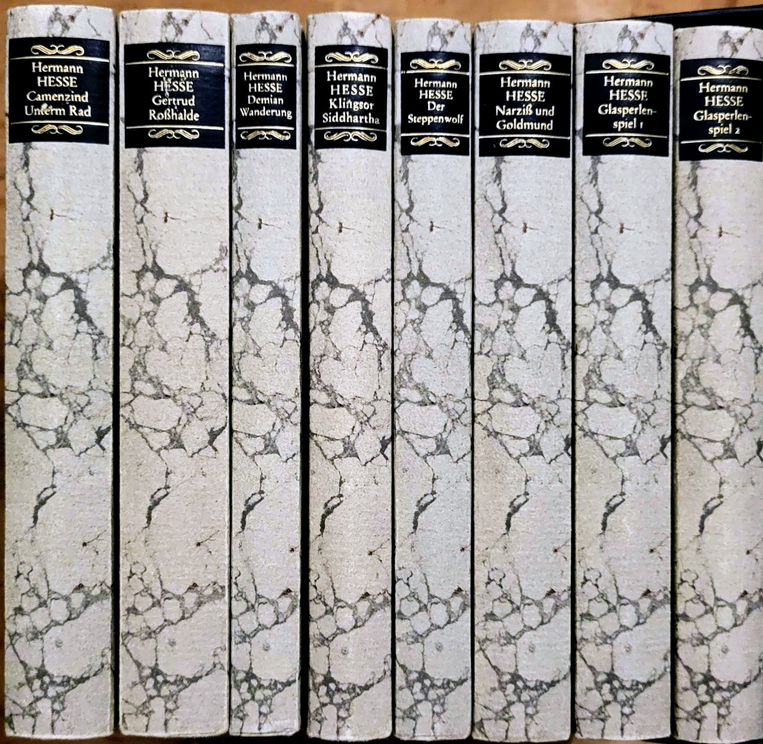 中古本　『 hermannhesse Jubilaumsausgabe ( ヘルマン・ヘッセ記念版　小判8冊セット）』ドイツ語 : Hermann Hesse die Romane und die Grossen Erzahlungen