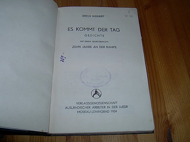 „Es kommt der Tag." (Erich Weinert) - Buch Erstausgabe ...