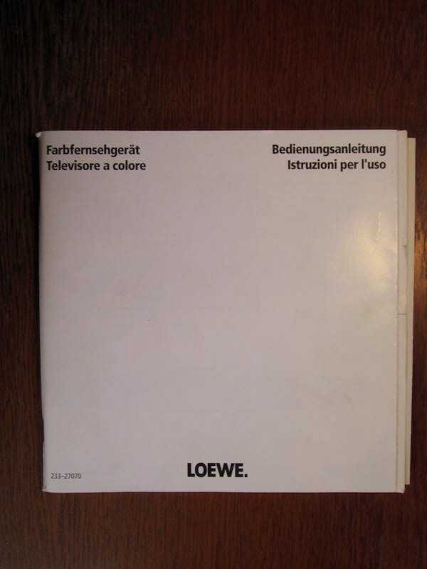 Loewe Opta Farbfernsehgerat Contur 1670 Z Original Bedienungsanleitung Loewe Opta Deutschland Kronach Buch Gebraucht Kaufen A02ciaen01zz8