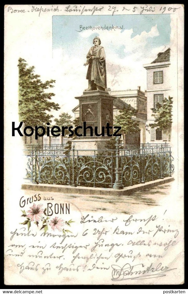 ALTE LITHO POSTKARTE GRUSS AUS BONN BEETHOVENDENKMAL Buch Gebraucht Kaufen A02DeDeo01ZZZ