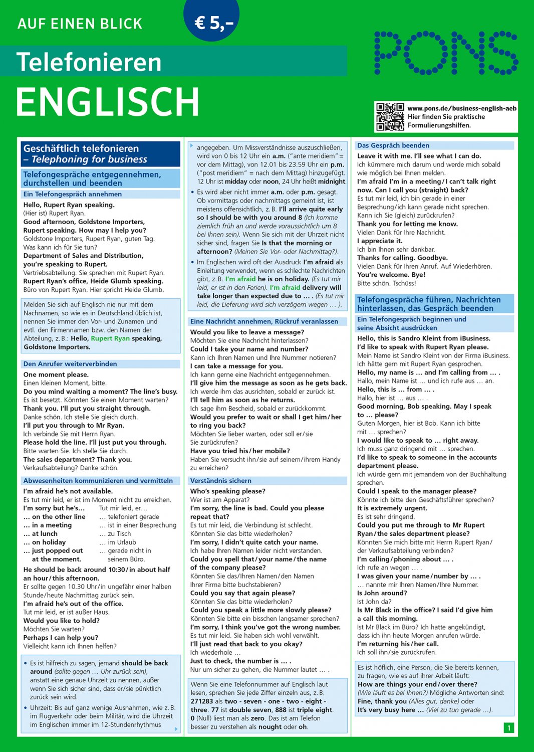 Isbn 9783125628076 Pons Telefonieren Auf Einen Blick Englisch Neu Gebraucht Kaufen