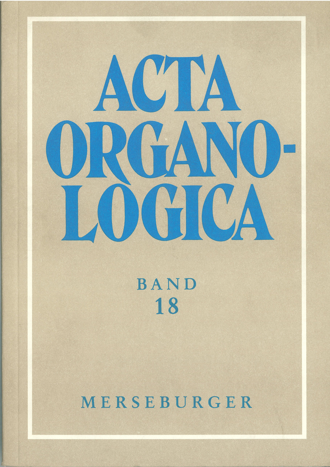 Acta Organologica“ – Bücher gebraucht, antiquarisch & neu kaufen