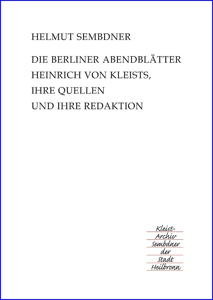 Bücher Von Heinrich Von Kleist „Hrsg.]: Von Kleist, Heinrich“ – Bücher gebraucht, antiquarisch & neu